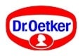 Dr. Oetker logo featuring the brand name in blue text inside a red oval border with a white silhouette of a person at the bottom.