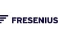 Fresenius logo featuring three horizontal stripes forming an abstract F shape to the left of the company name in bold, uppercase letters.