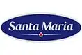 Santa Maria logo featuring white text on a blue oval background with a small red diamond shape below the text.
